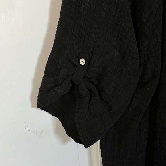 SEAFOLLY Australia Bali Hai Textured Black Gauze Beach Cover Up Dress Large - Picture 9 of 14